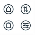 Basic ui line icons. linear set. quality vector line set such as adjust, delete, exchange