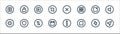 basic ui line icons. linear set. quality vector line set such as cursor, file, calendar, brightness, notification, play, cross,