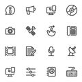 Basic UI line icons set Royalty Free Stock Photo