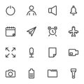 Basic UI line icons set Royalty Free Stock Photo