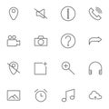 Basic UI line icons set Royalty Free Stock Photo