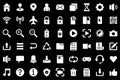 Basic user interface icon set. Universal and common website user interface icons vector collection. Solid design style for mobile