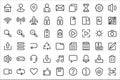 Basic user interface icon set. Universal and common website user interface icons vector collection. Thin line design style for