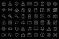 Basic user interface icon set. Universal and common website user interface icons vector collection. Thin line design style for