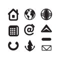 Collection of basic ui ux icon symbols with home email phone and media interface Royalty Free Stock Photo