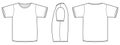 Basic vector unisex T-shirt template illustration.