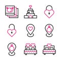 Basic vector wedding icon include photo,house,key,lock,pin,bed