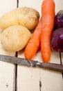 Basic vegetable ingredients carrot potato onion