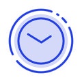 Basic, Watch, Time, Clock Blue Dotted Line Line Icon