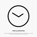Basic, Watch, Time, Clock Line Icon Vector