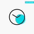 Basic, Watch, Time, Clock turquoise highlight circle point Vector icon