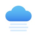 Basic weather icon of cloud and fog with gradient. Can be used for web, apps, stickers.