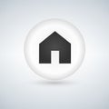 Basic web home icon, white glossy circle button Royalty Free Stock Photo