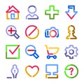 Basic web icons. Color contour series.