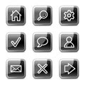 Basic web icons, glossy buttons series Royalty Free Stock Photo