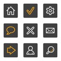 Basic web icons, grey buttons series Royalty Free Stock Photo