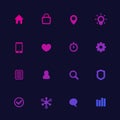Basic web icons set with gradient Royalty Free Stock Photo
