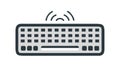 Basic Wireless Keyboard Outline Icon, vector design Generative AI Royalty Free Stock Photo