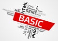 BASIC word cloud, tag cloud, vector graphics