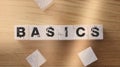 BASIC word on a wooden blocks on a light background