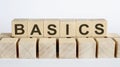BASICS word from wooden blocks on desk, search engine optimization concept