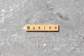 BASICS word written on wood block. BASICS text on table, concept Royalty Free Stock Photo