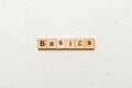 BASICS word written on wood block. BASICS text on table, concept Royalty Free Stock Photo