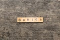 BASICS word written on wood block. BASICS text on table, concept Royalty Free Stock Photo