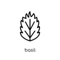 basil icon. Trendy modern flat linear vector basil icon on white Royalty Free Stock Photo