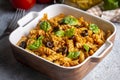 Basil leaves on pasta with arabiata sauce