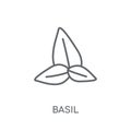 Basil linear icon. Modern outline Basil logo concept on white ba Royalty Free Stock Photo