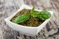 Basil pesto sauce Royalty Free Stock Photo