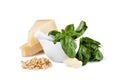 Basil pesto sauce and fresh ingredient