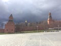 Basil`s Descent and Kremlin Wall, Moscow