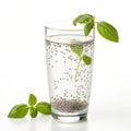 Basil seed drink isolated on white Royalty Free Stock Photo