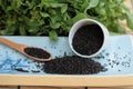 Basil seeds for fiber beverage and raw seed