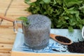 Basil seeds for fiber beverage and raw seed