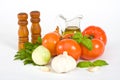 Basil, tomato and garlic Royalty Free Stock Photo