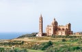 Basilica of the Blessed Virgin Of Ta ` Pinu on Gozo island Malta early spring landscape image