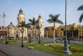 The Basilica Cathedral of Lima at Plaza Mayor - Lima, Peru Royalty Free Stock Photo