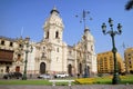 The Basilica Cathedral of Lima on Plaza Mayor Square, The Historic Centre of Lima, Peru Royalty Free Stock Photo