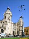 Basilica Cathedral of Lima on Plaza Mayor Square in Lima, Peru Royalty Free Stock Photo