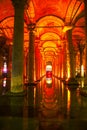 Basilica Cistern interior Royalty Free Stock Photo