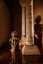 The Basilica Cistern, or Yerebatan Sarayi, is the ancient underground water reservoir beneath Istanbul city, Turkey Royalty Free Stock Photo