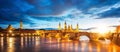 Basilica de Nuestra Senora del Pilar and Ebor River in the Evening Royalty Free Stock Photo