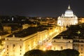 Basilica di San Pietro, Vatican city at night Royalty Free Stock Photo