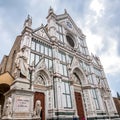 Basilica di Santa Croce with Dante statue in Florence, Italy Royalty Free Stock Photo