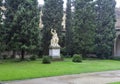 Basilica di Santa Croce in Florence, Italy. Internal court yard. Royalty Free Stock Photo