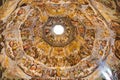 Basilica di Santa Maria del Fiore, Duomo, Florence, Italy. Brunelleschi`s Dome. The Last Judgement. Painting in Firenze cathedral Royalty Free Stock Photo