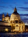 Basilica di Santa Maria della Salute, Venice Italy Illuminated at night